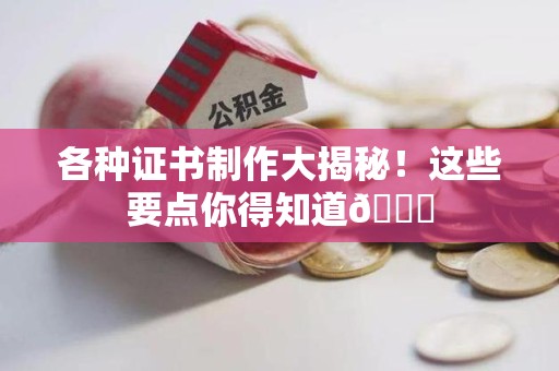 湖里各种证书制作大揭秘！这些要点你得知道😎